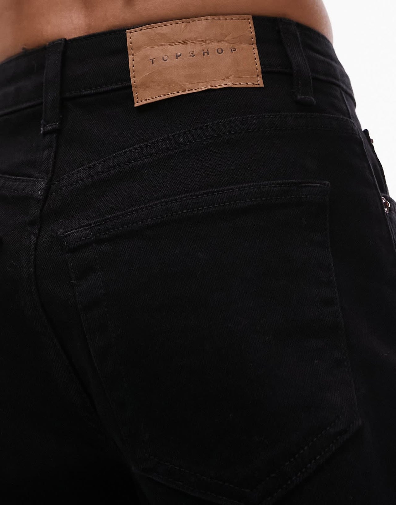 Topshop denim comfort stretch shorts in black - ASOS Sample Sale EU Store