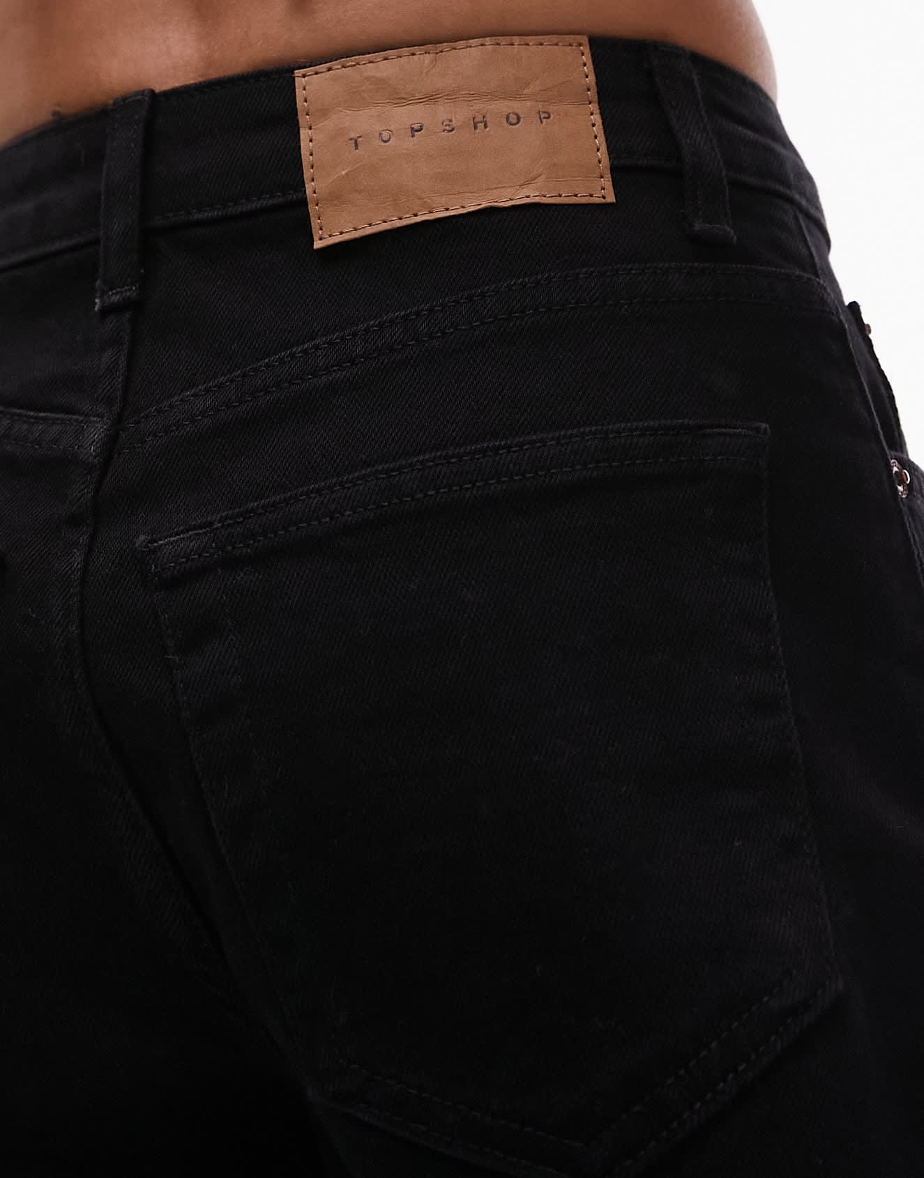 Topshop denim comfort stretch shorts in black - ASOS Sample Sale EU Store