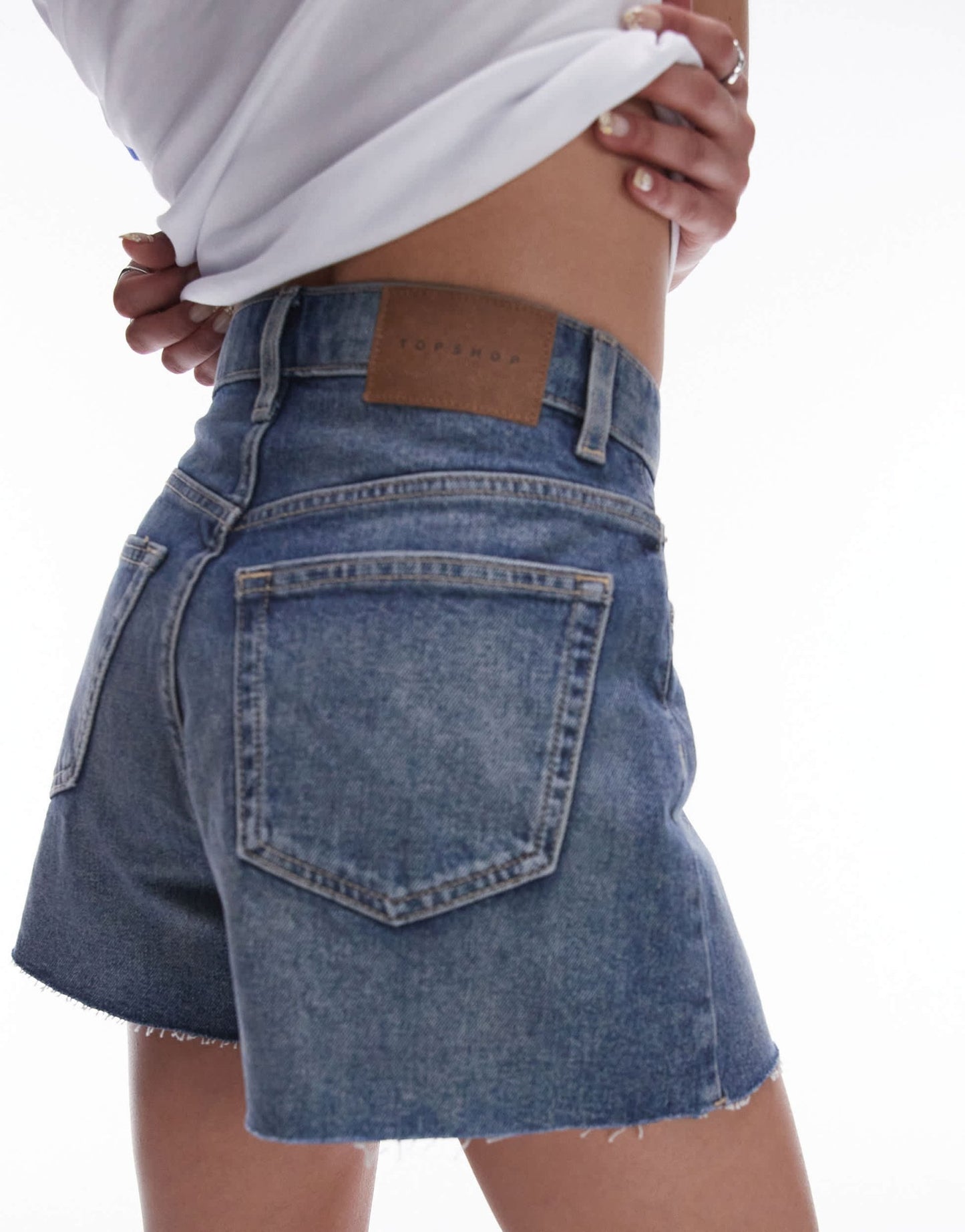 Topshop denim comfort stretch shorts in bleach - ASOS Sample Sale EU Store