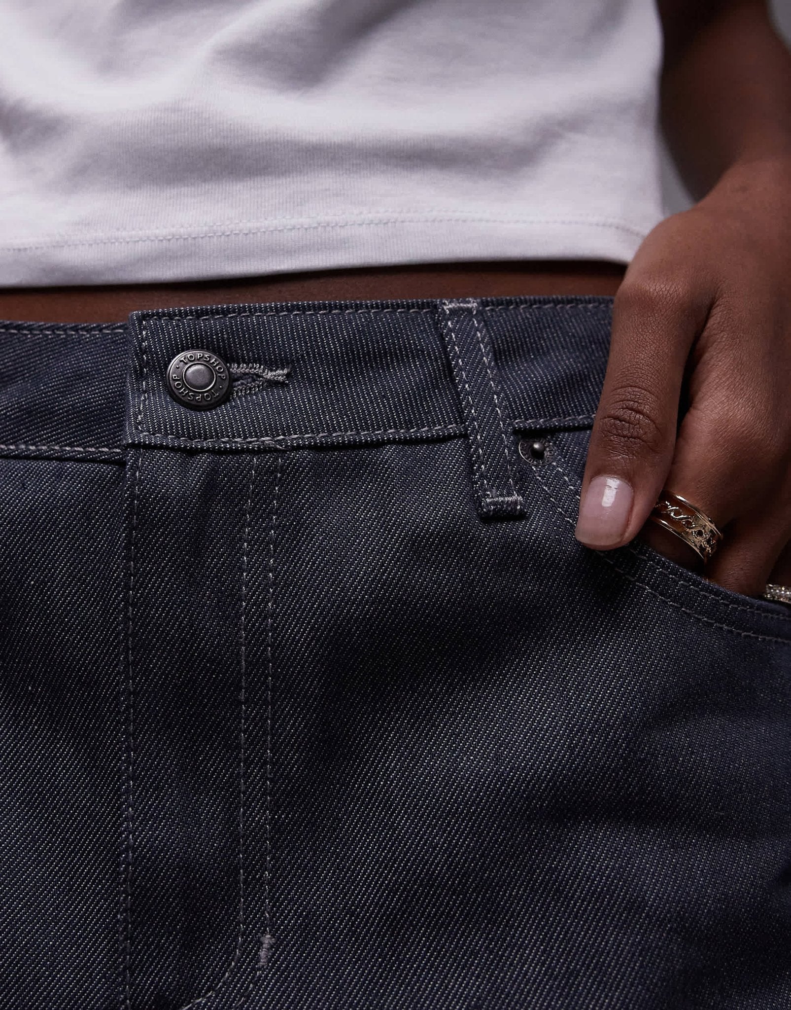Topshop denim micro pelmet skirt in raw grey - ASOS Sample Sale EU Store