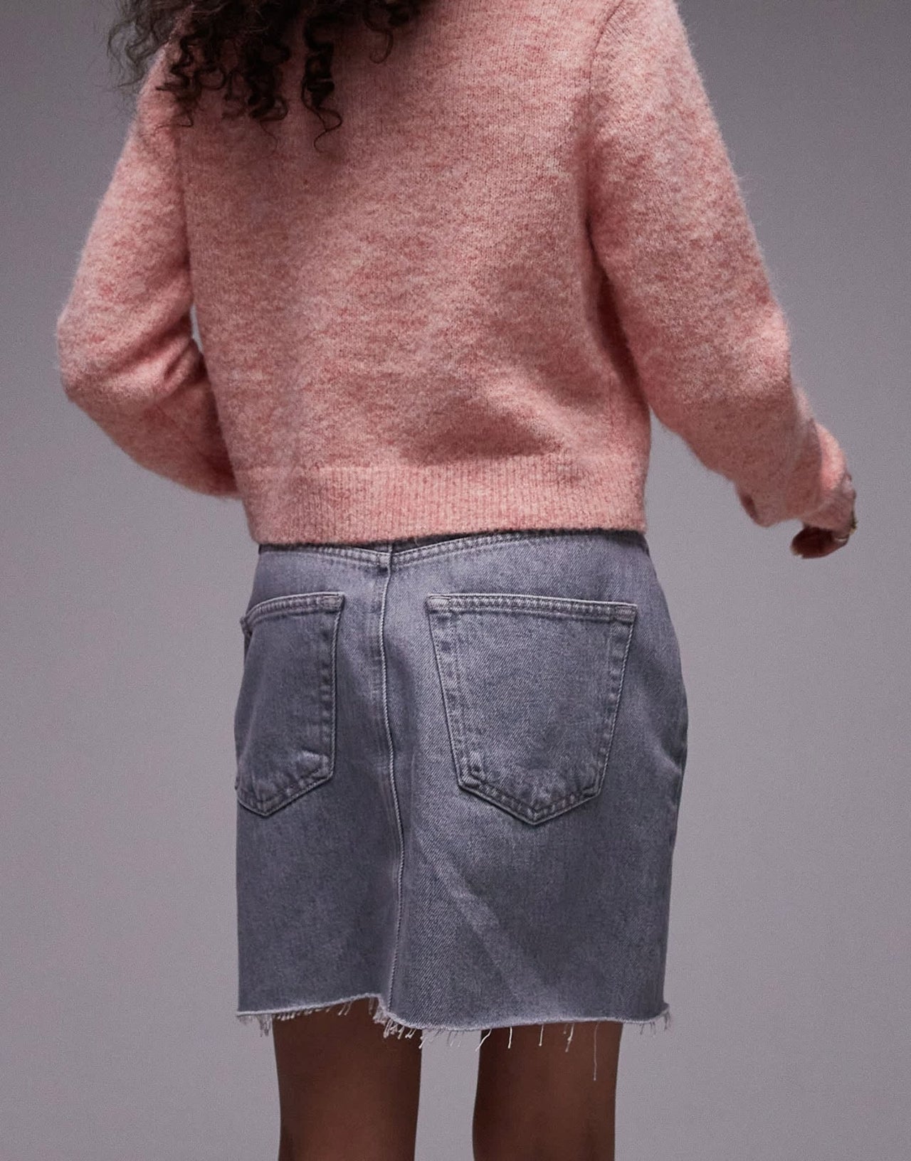 Topshop denim mini pelmet skirt in dove grey - ASOS Sample Sale EU Store