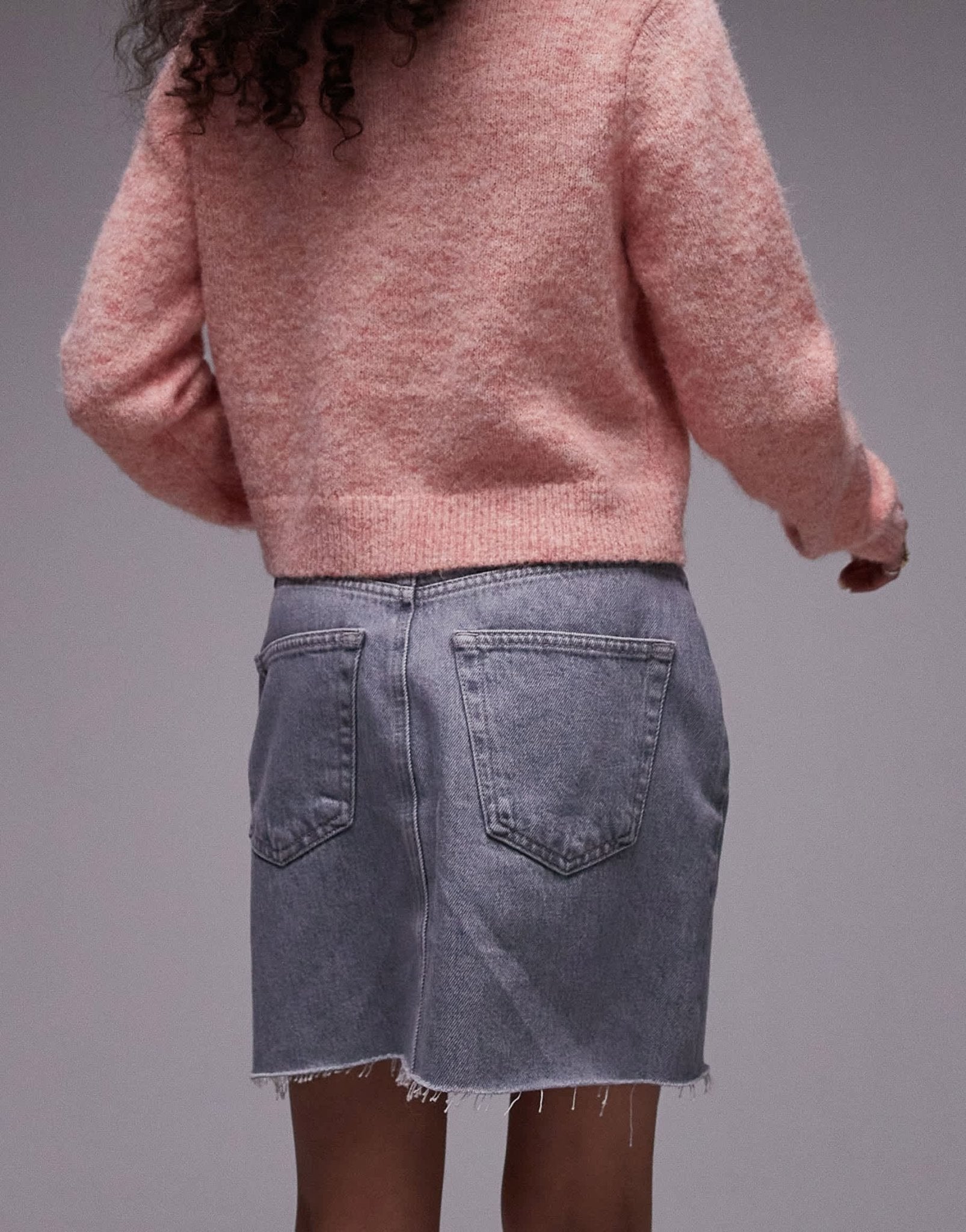 Topshop denim mini pelmet skirt in dove grey - ASOS Sample Sale EU Store