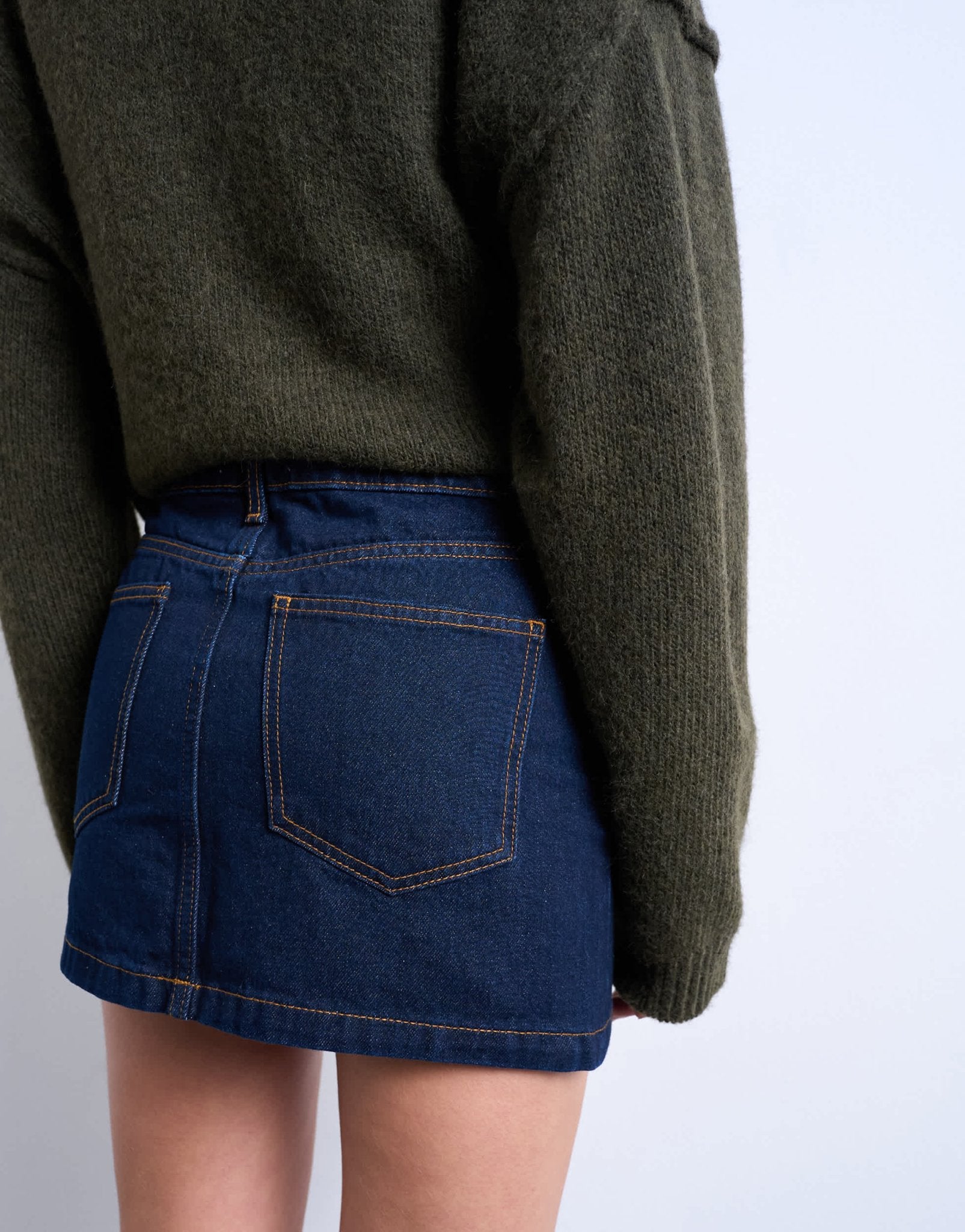 Topshop denim pelmet mini skirt in raw look indigo - ASOS Sample Sale EU Store