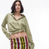 Topshop drape side top in khaki