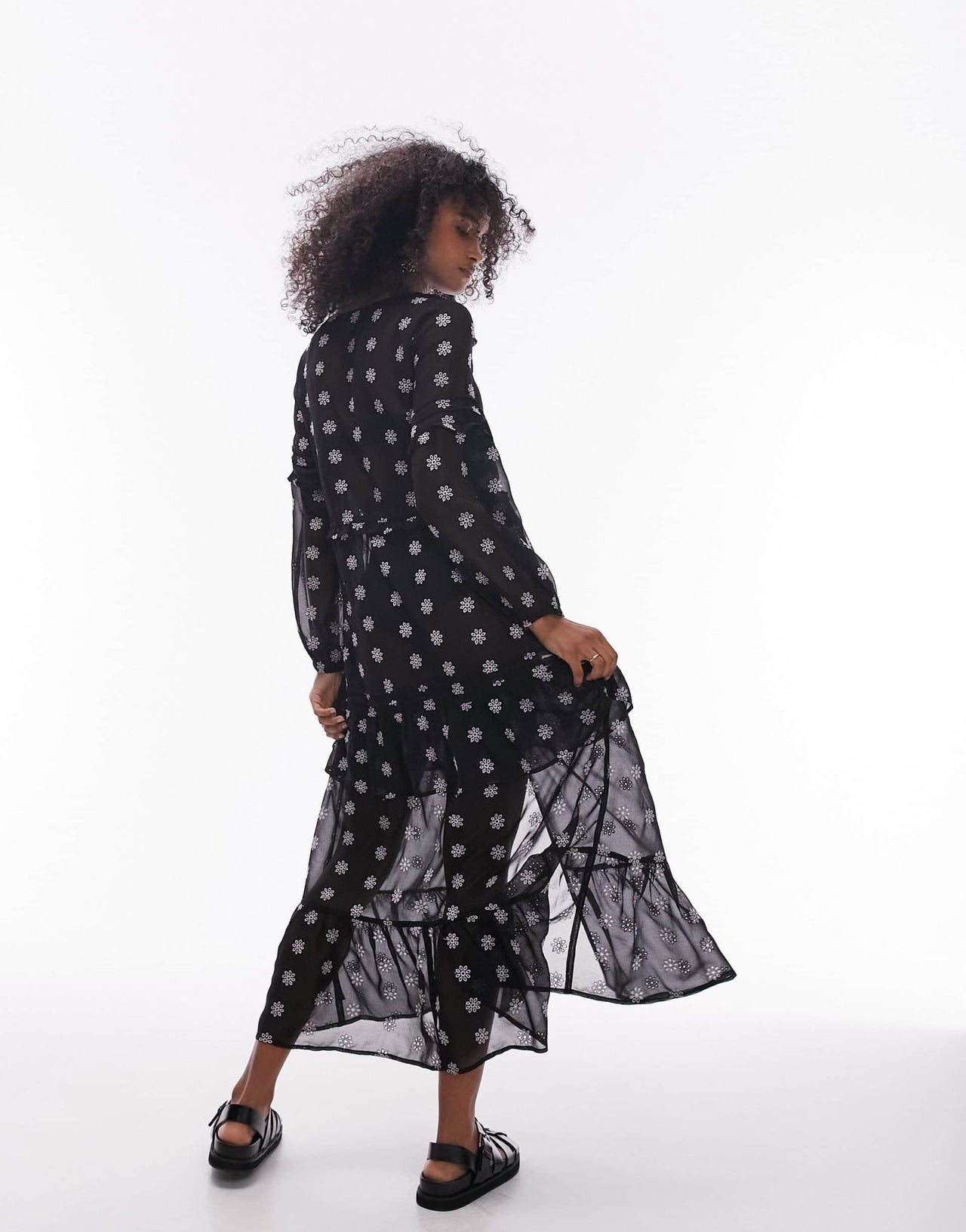 Topshop embroidered maxi beach dress in black - ASOS Sample Sale EU Store