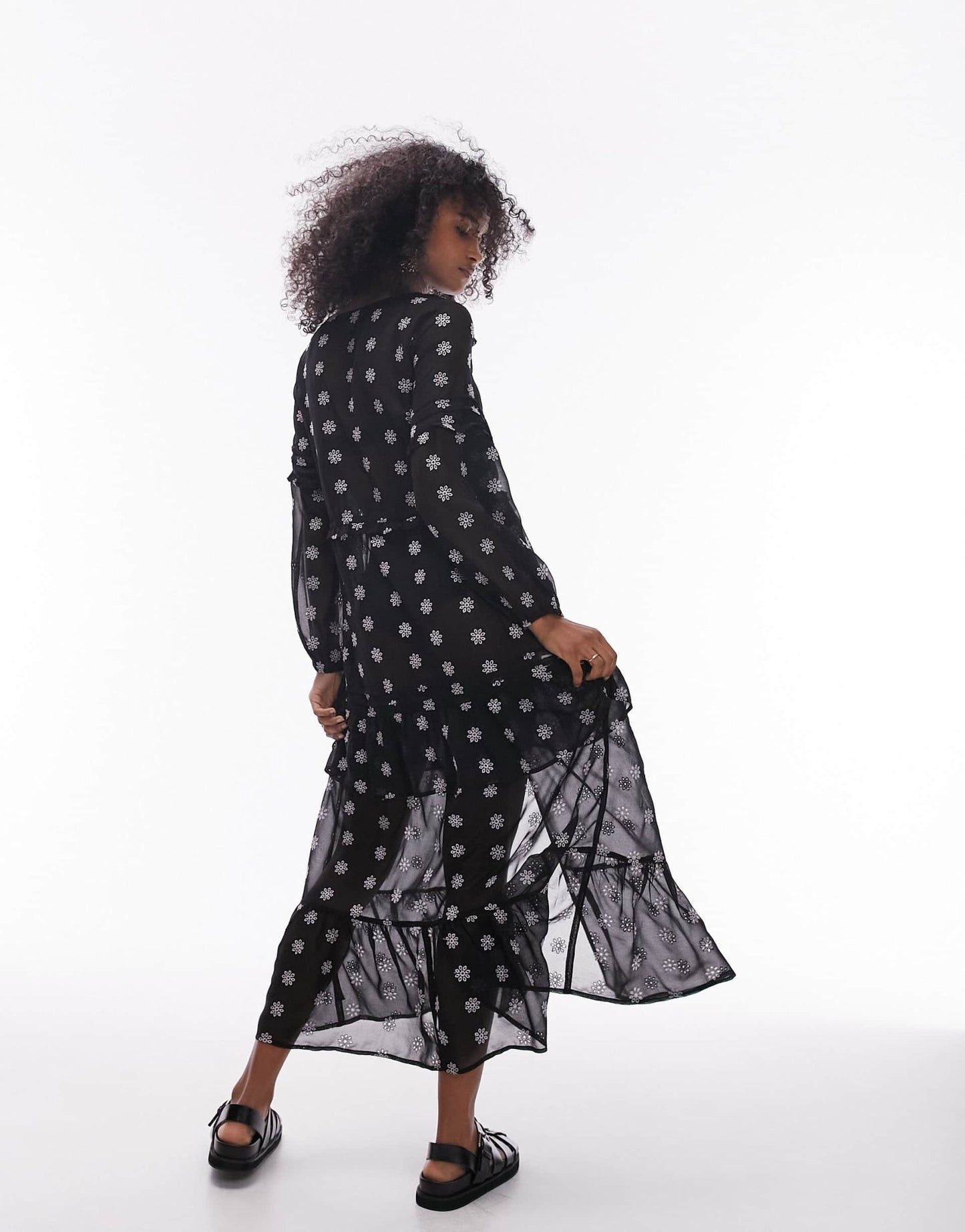 Topshop embroidered maxi beach dress in black - ASOS Sample Sale EU Store