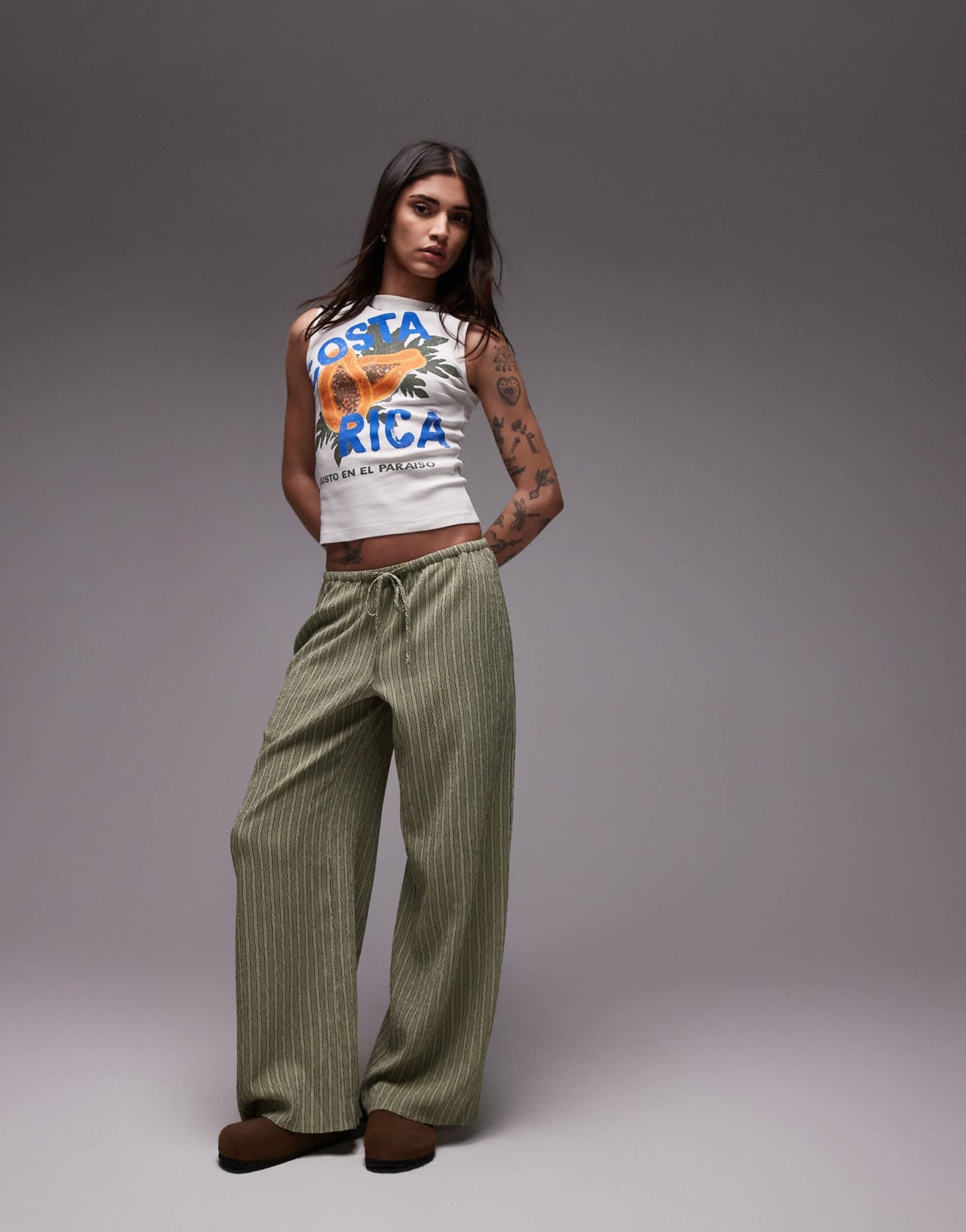 Topshop graphic Costa Rica tank in ecru - ASOS Sample Sale EU Store