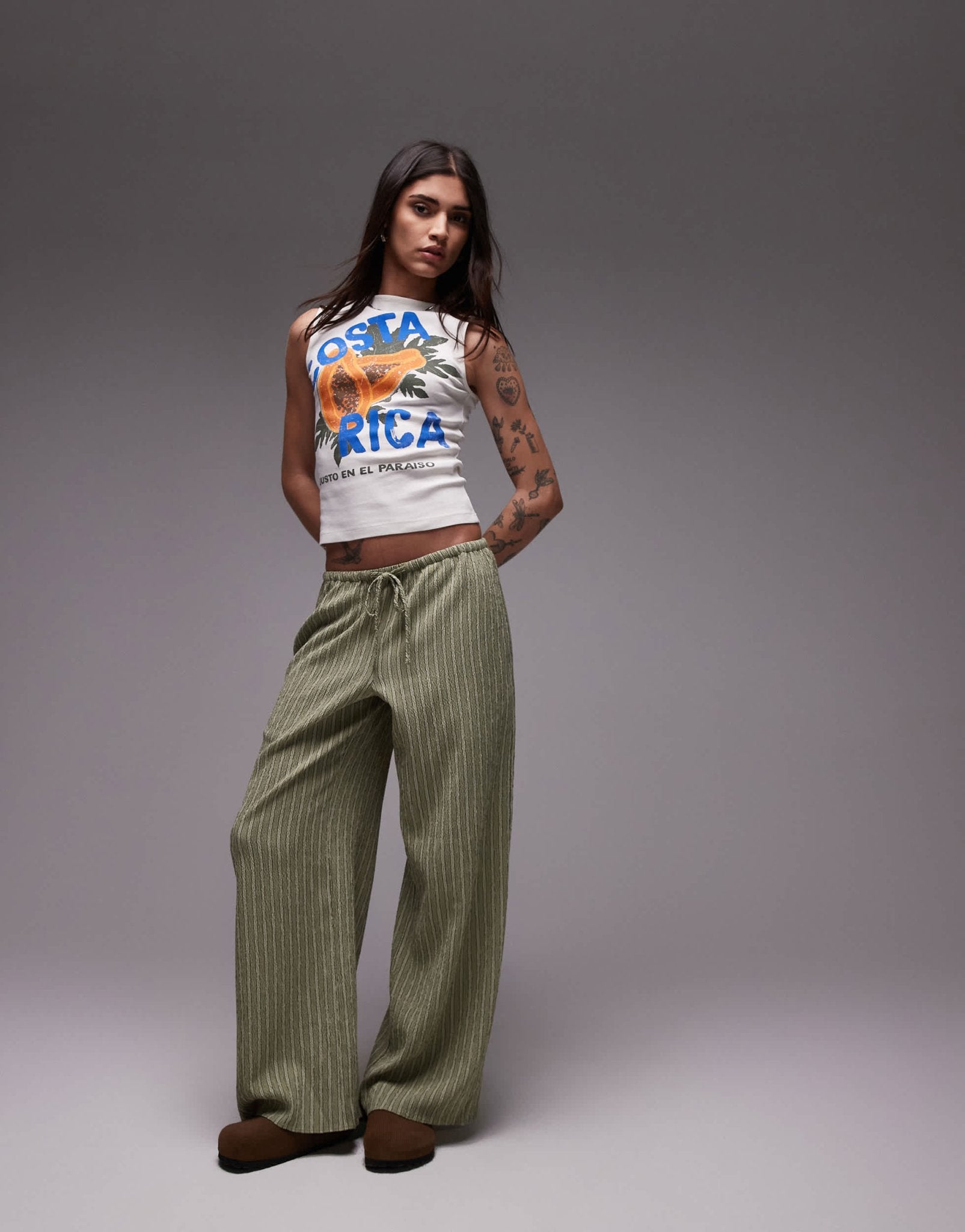 Topshop graphic Costa Rica tank in ecru - ASOS Sample Sale EU Store