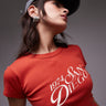 Topshop graphic San Diego longline tee in red