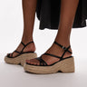 Topshop Jess espadrille wedge in black