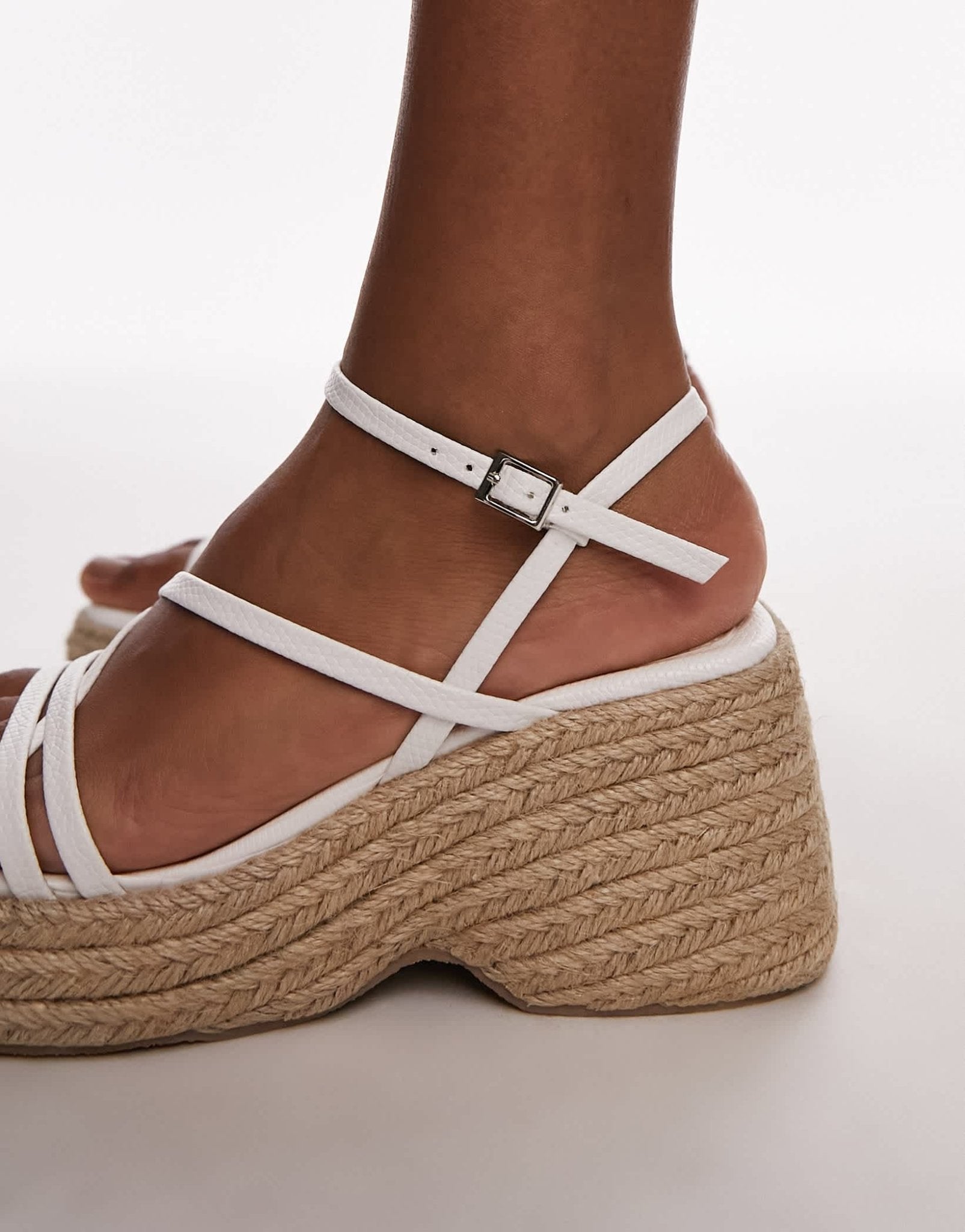 Topshop Jess espadrille wedge in white - ASOS Sample Sale EU Store