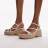 Topshop Jess espadrille wedge in white