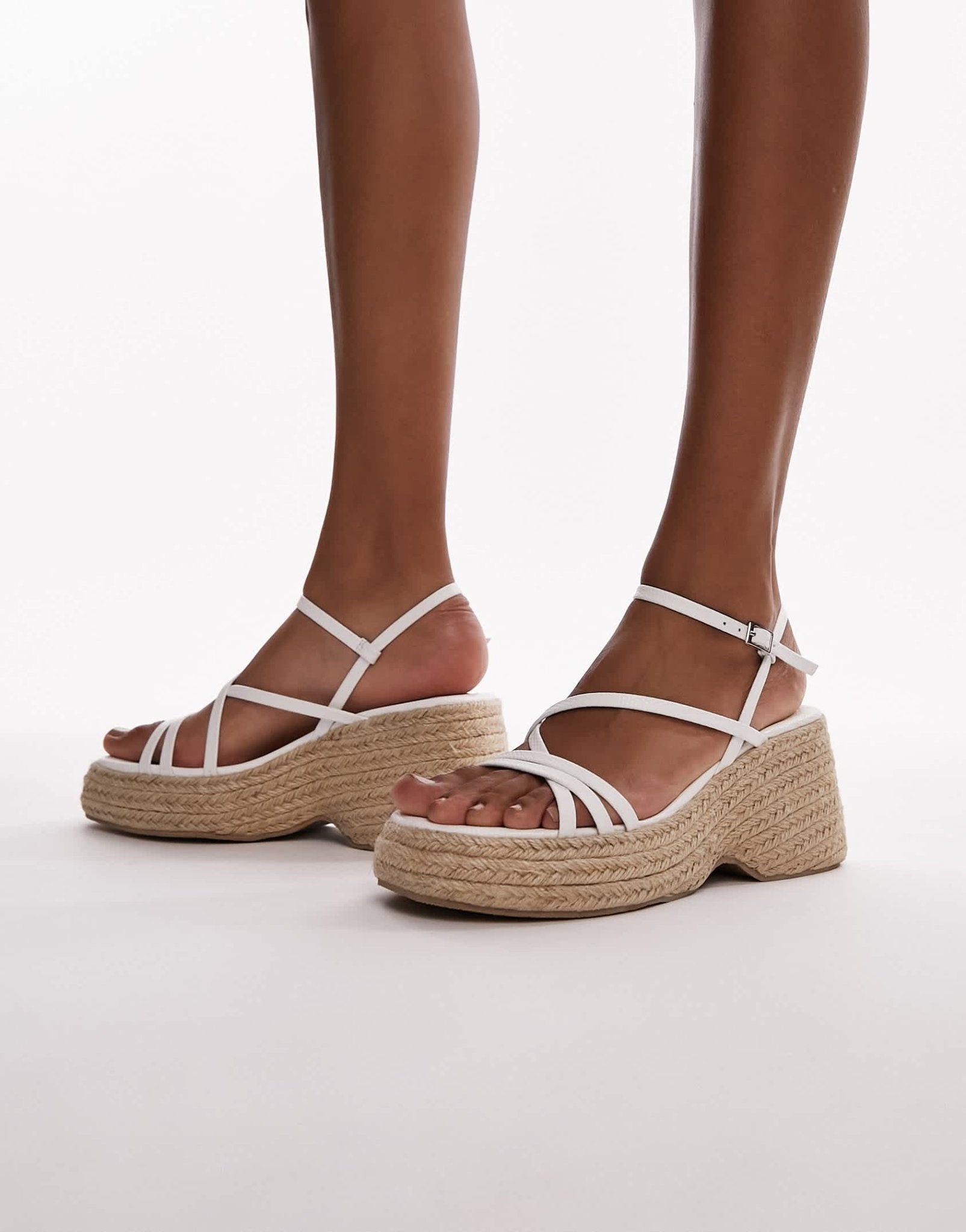 Topshop Jess espadrille wedge in white - ASOS Sample Sale EU Store