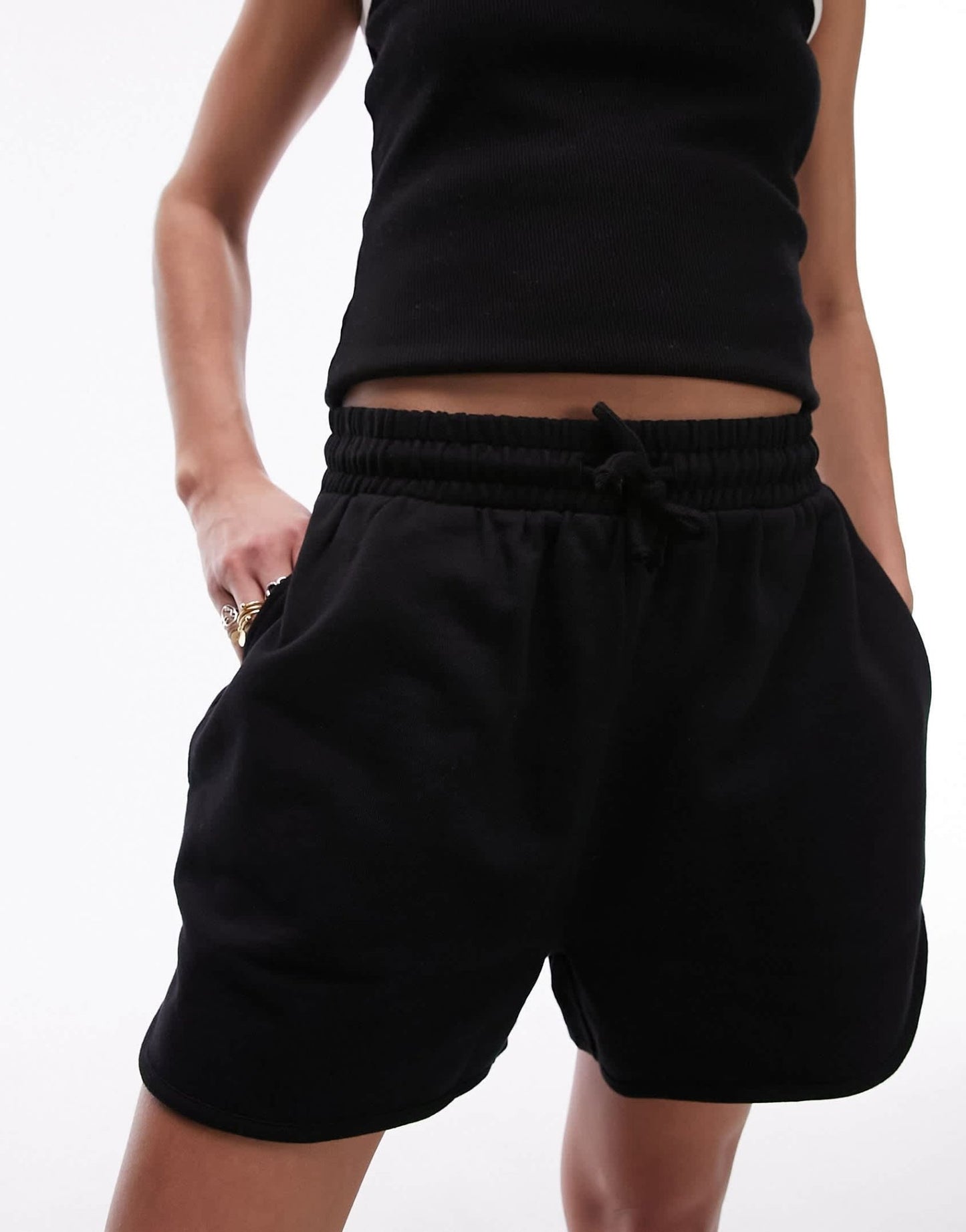Topshop jogger short in black - ASOS Sample Sale EU Store