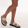 Topshop Jules molten toe piece sandals in off white