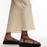 Topshop sandali minimal in pelle premium Julia neri con spalline sottili