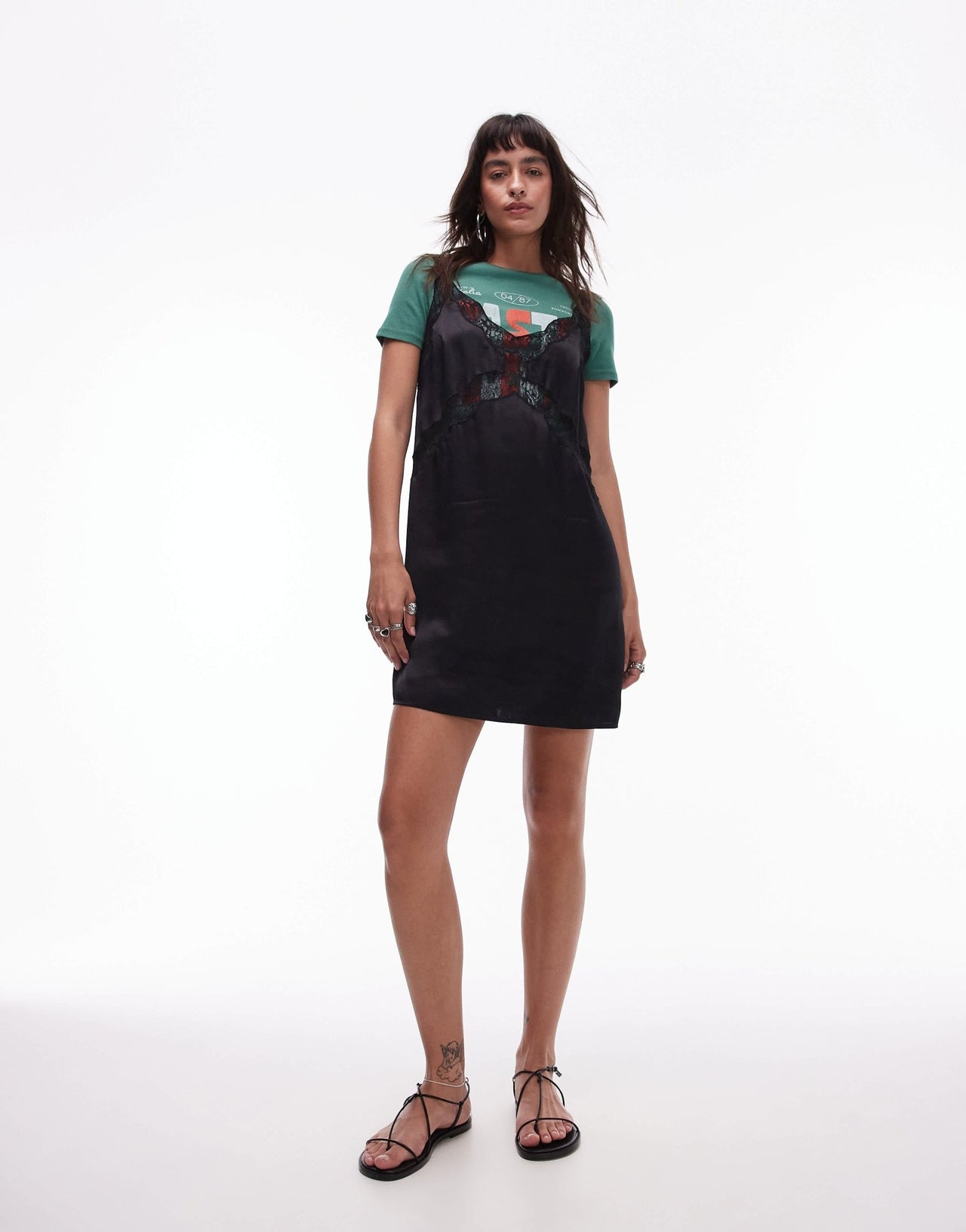 Topshop Katy premium leather minimal strappy sandals in black - ASOS Sample Sale EU Store