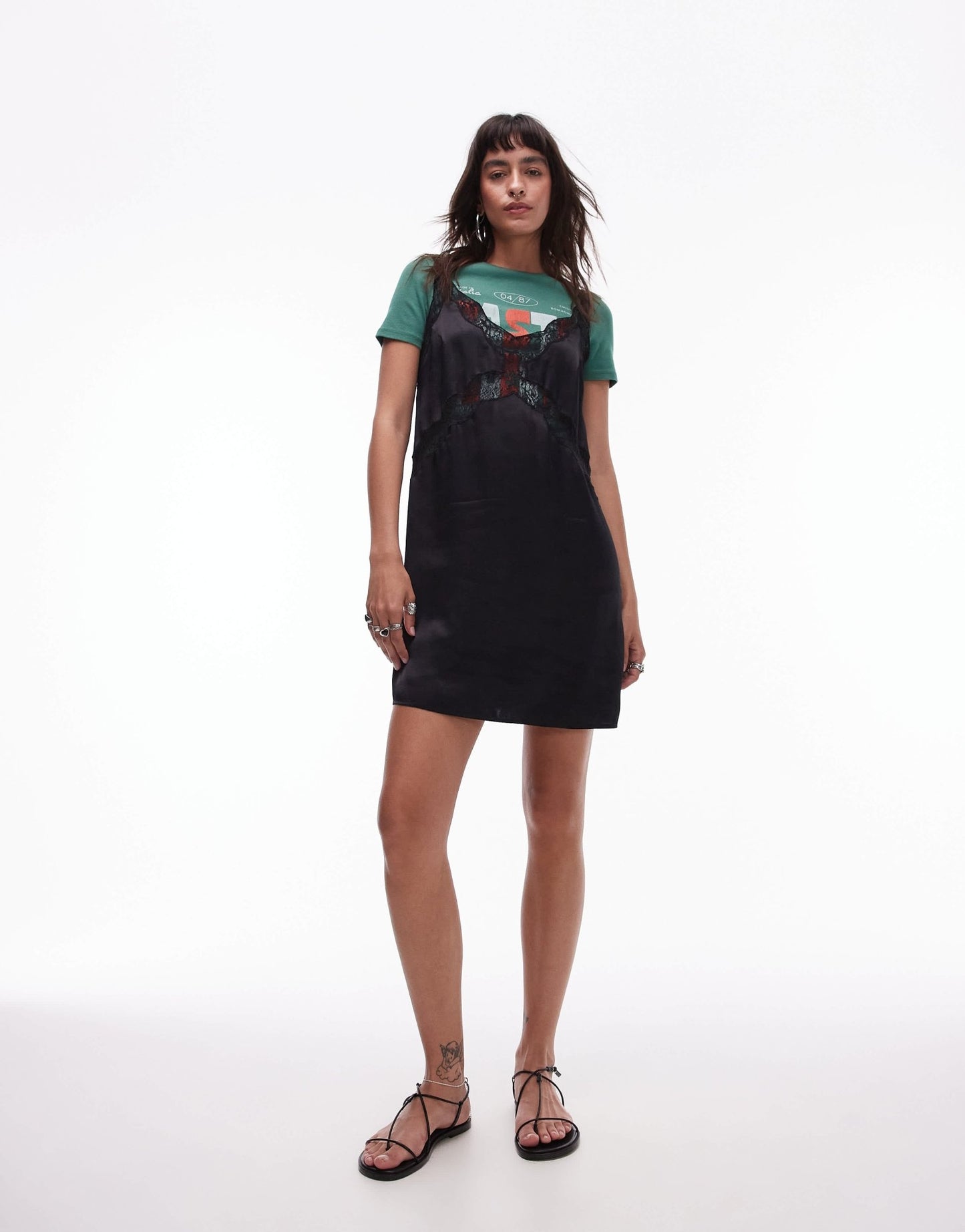 Topshop Katy premium leather minimal strappy sandals in black - ASOS Sample Sale EU Store