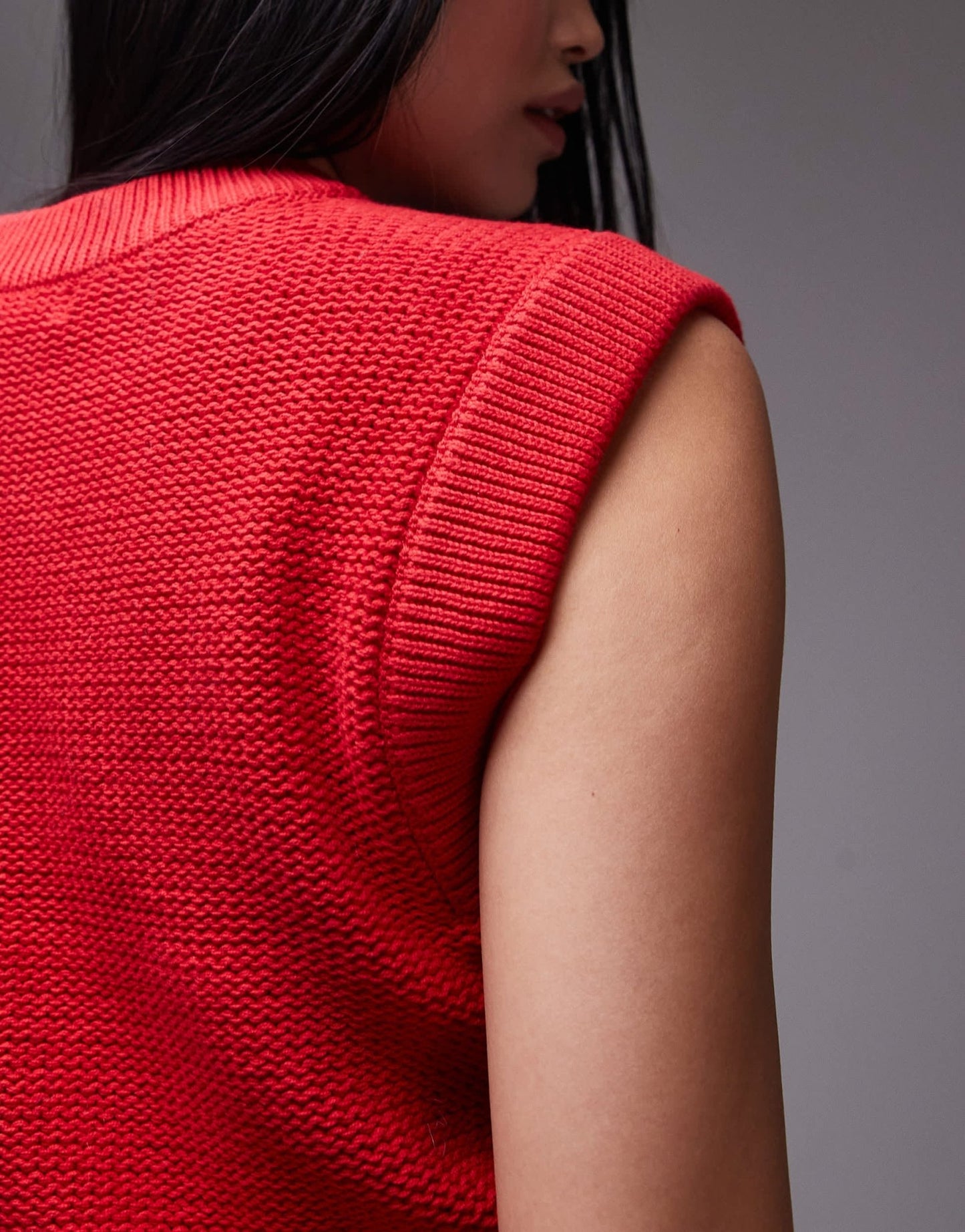 Topshop knitted cable clean tank in red - ASOS Sample Sale EU Store
