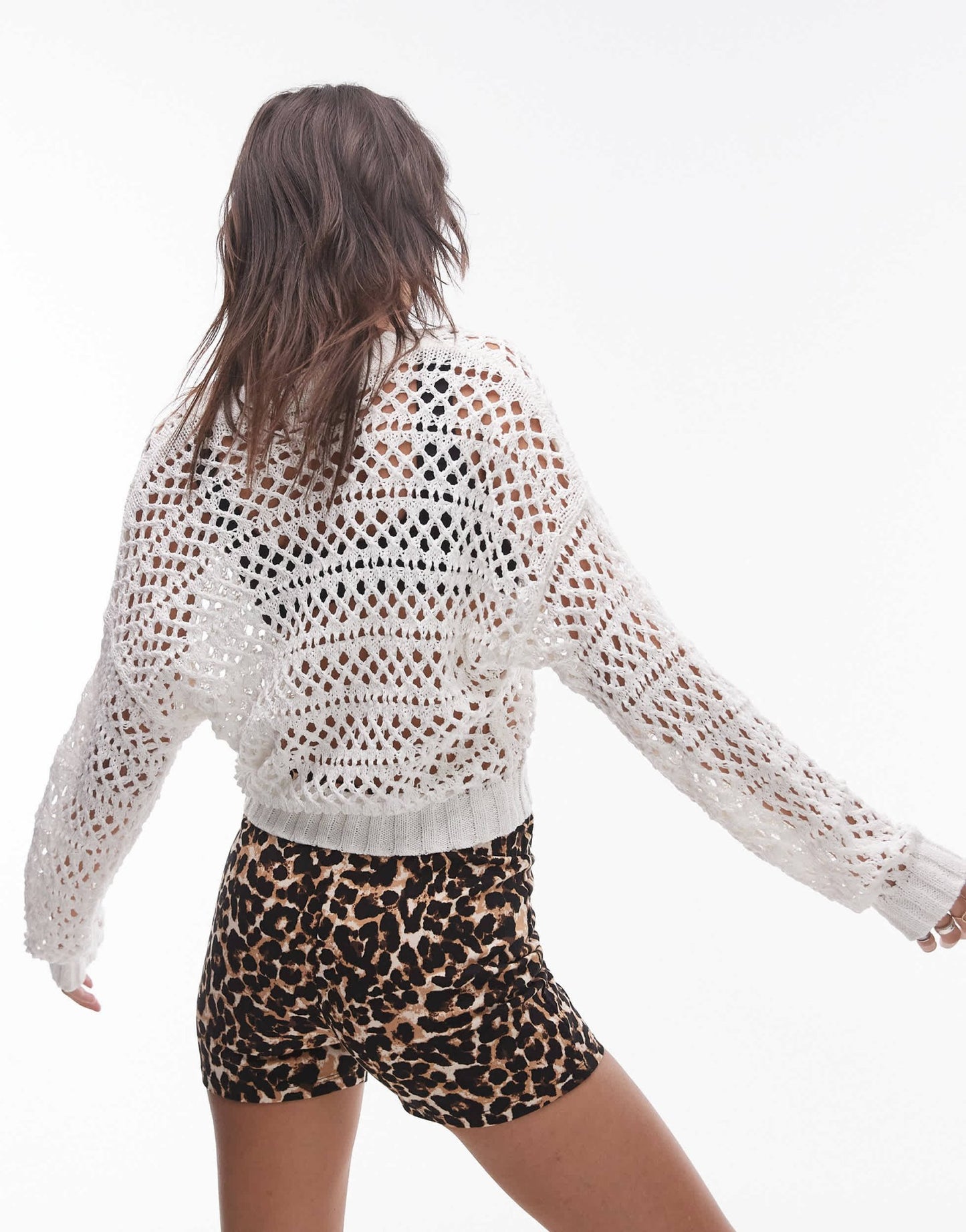 Topshop knitted mix stitch cardigan in ivory - ASOS Sample Sale EU Store