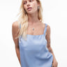 Camiseta de tirantes con nudo y escote cuadrado de Topshop en azul