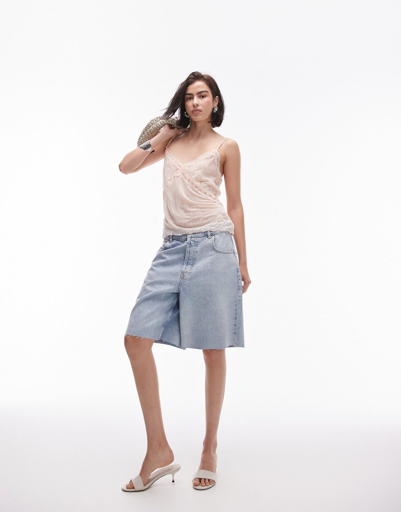 Topshop lace mix cami in pink - ASOS Sample Sale EU Store