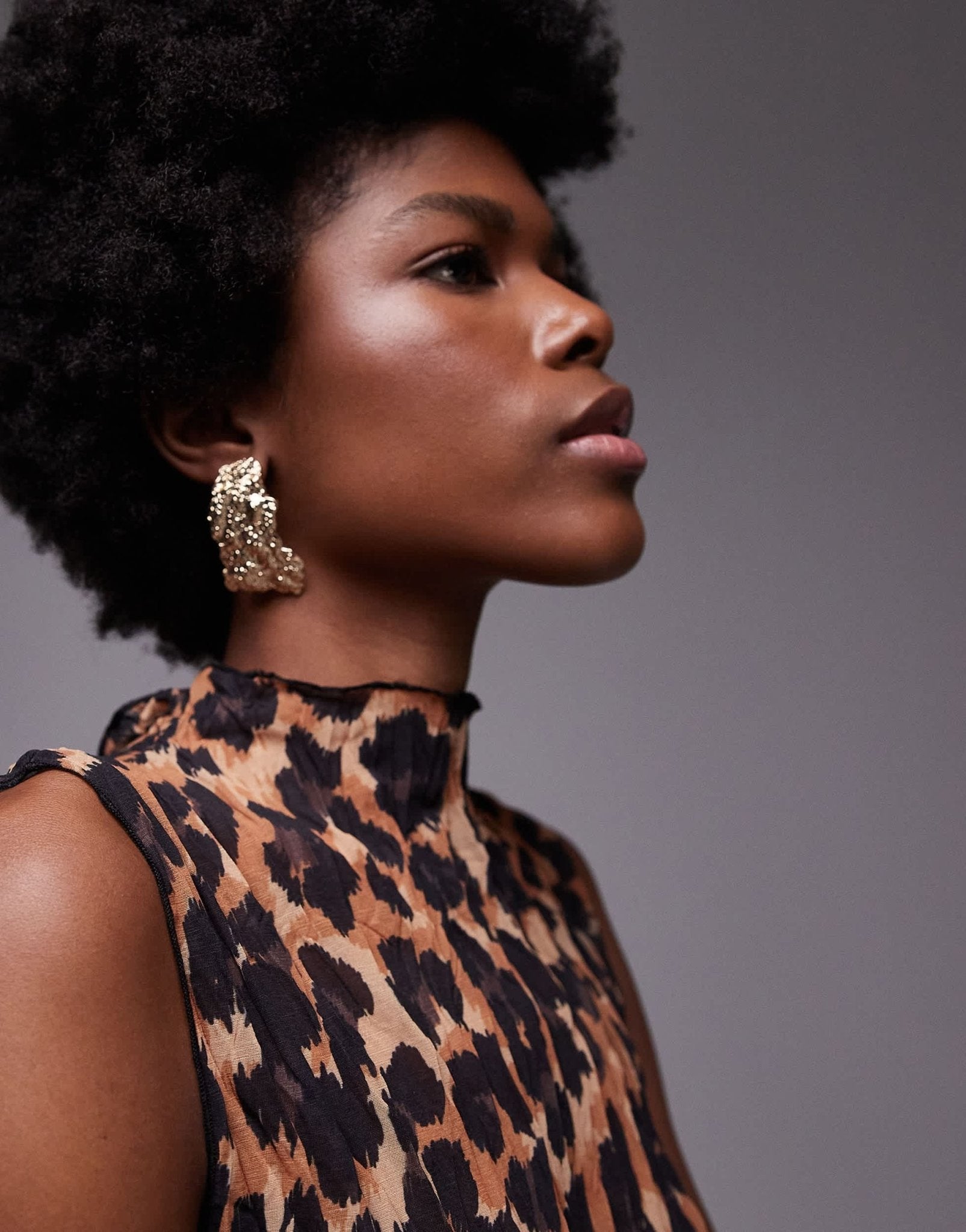Topshop leopard print crinkle sleeveless top in multi - ASOS Sample Sale EU Store