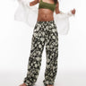 Topshop linen balloon trouser in mono floral