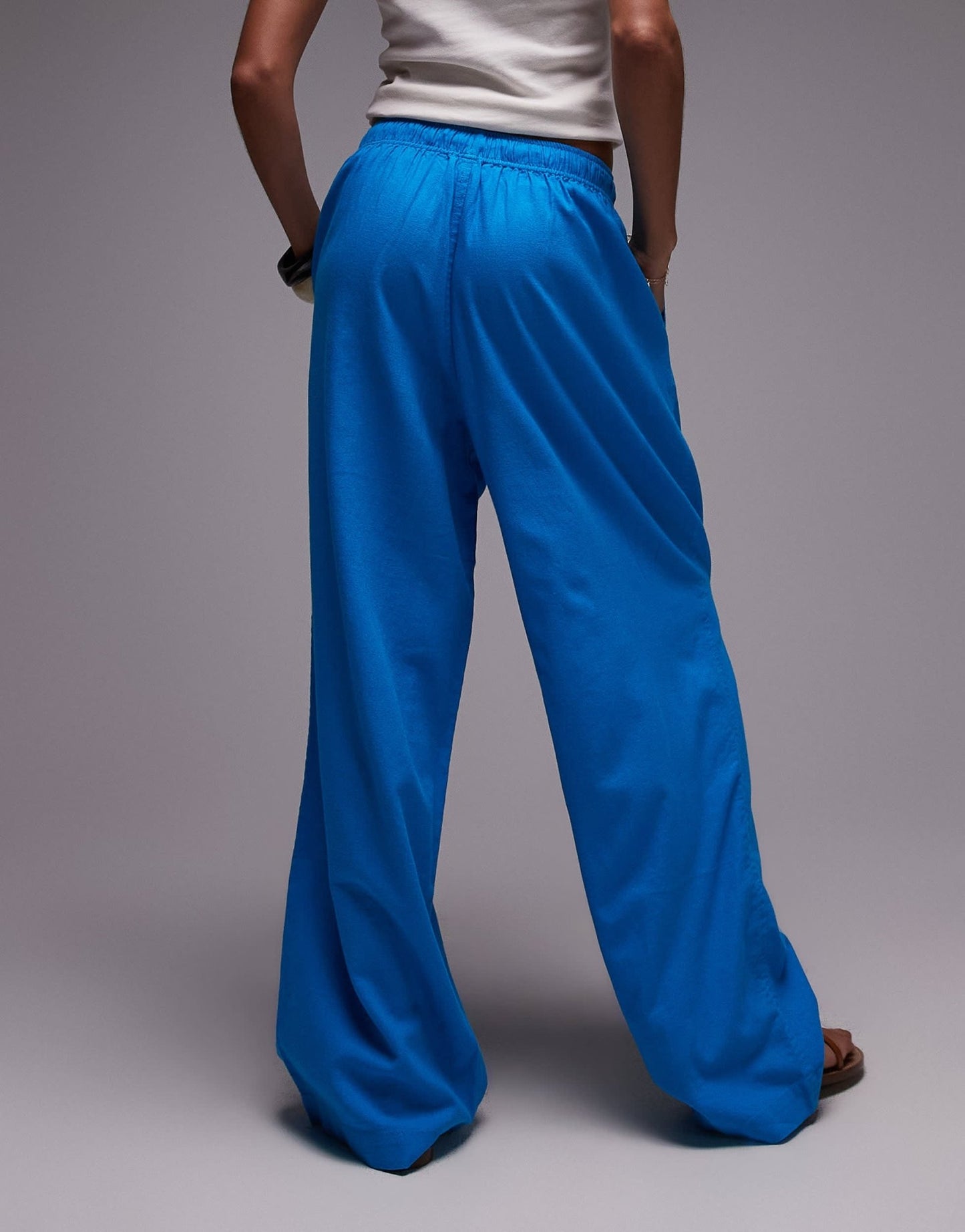 Topshop linen balloon trouser in turquoise - ASOS Sample Sale EU Store