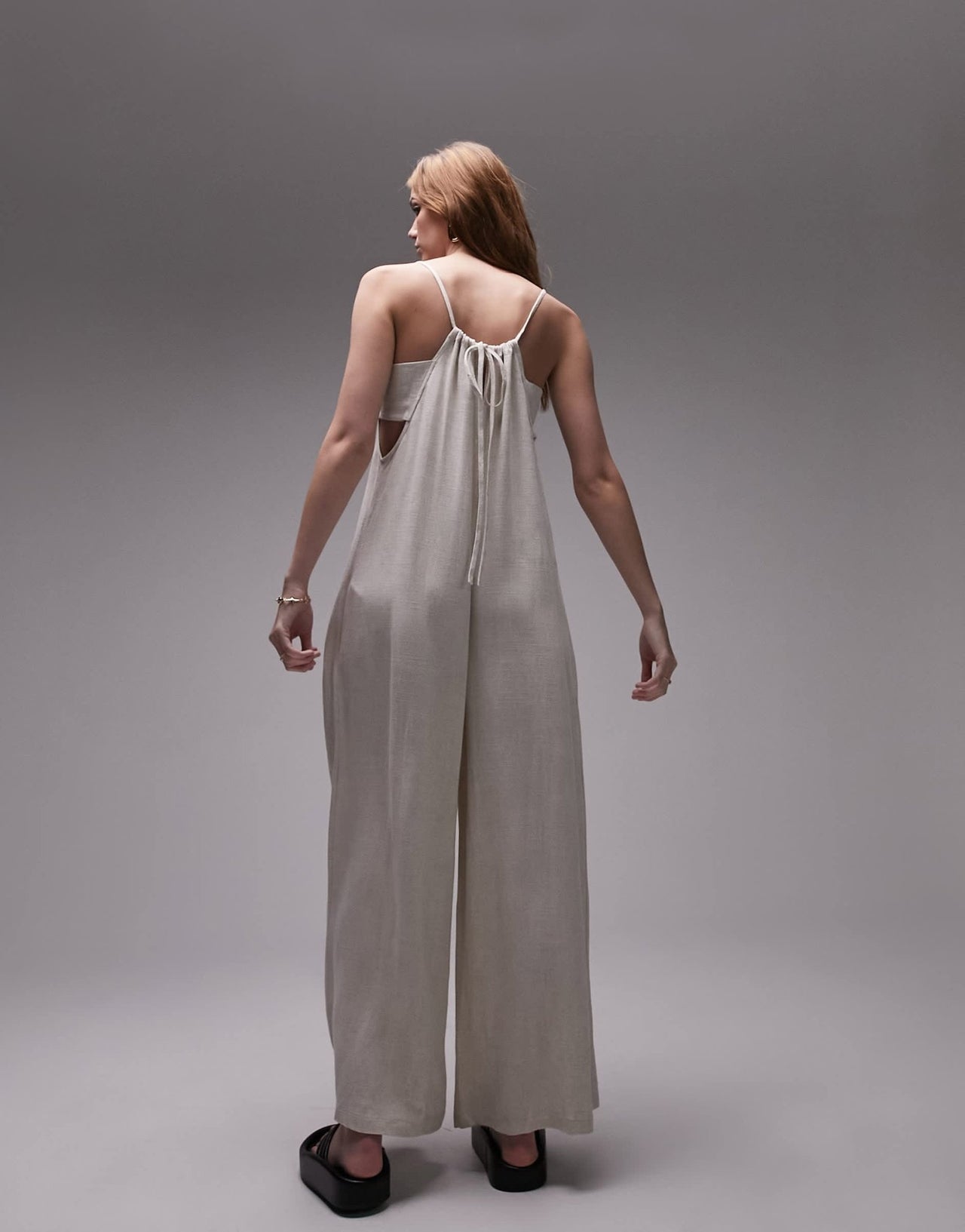 Topshop linen jumpsuit with pockets in oatmeal - ASOS Sample Sale EU Store
