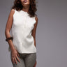 Topshop longline compact knit waistcoat in ecru