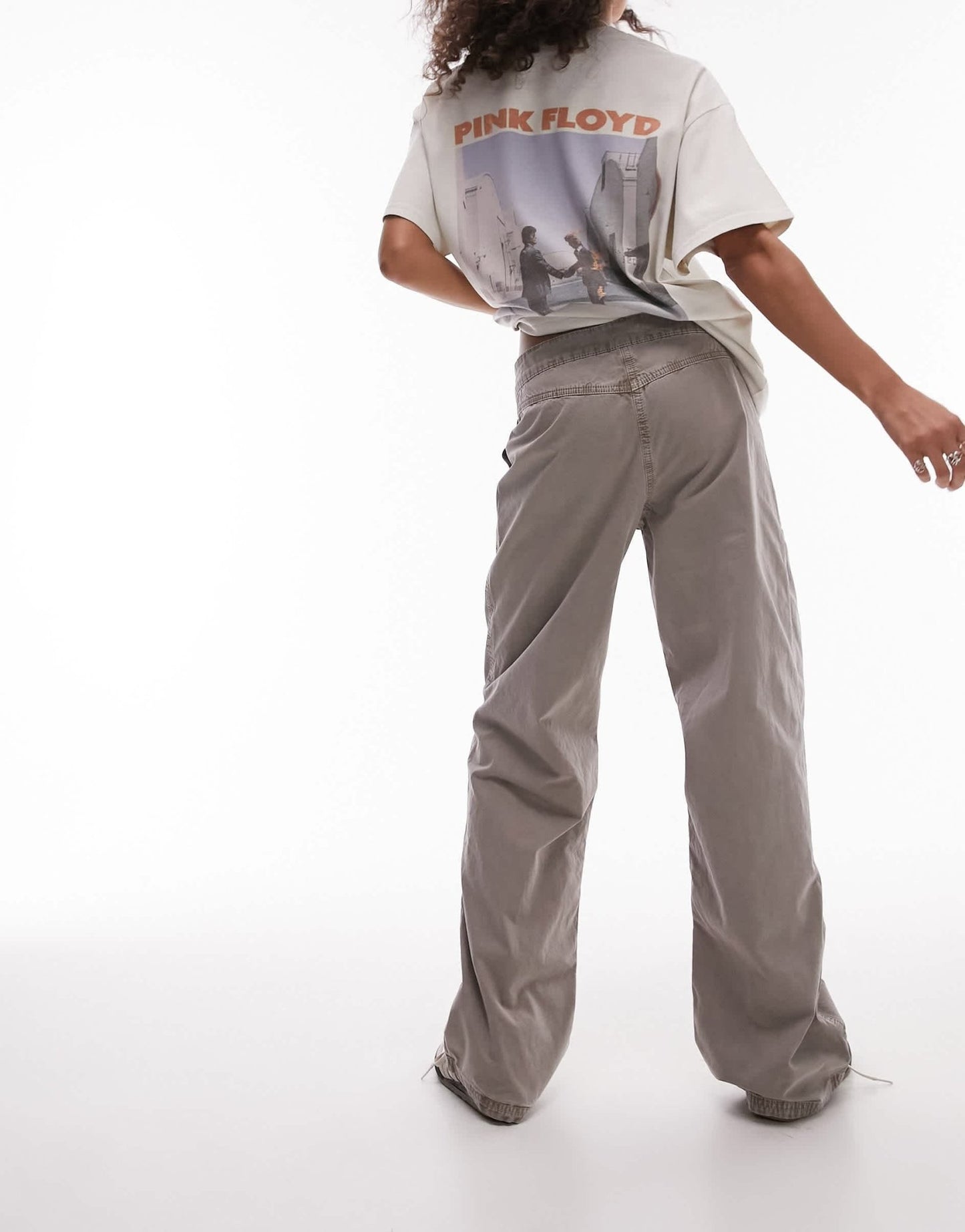 Topshop low rise washed straight leg trouser in taupe - ASOS Sample Sale EU Store