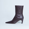 Topshop Neeve premium leather high heeled ankle boots in burgundy