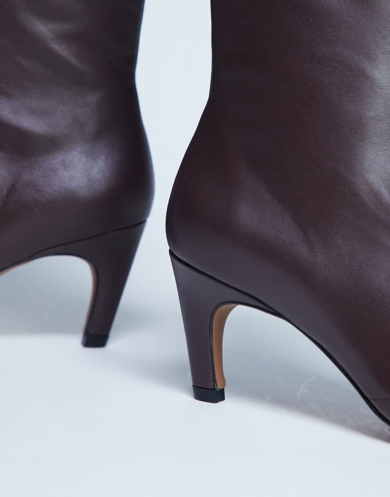 Topshop Neeve premium leather high heeled ankle boots in burgundy - ASOS Sample Sale EU Store