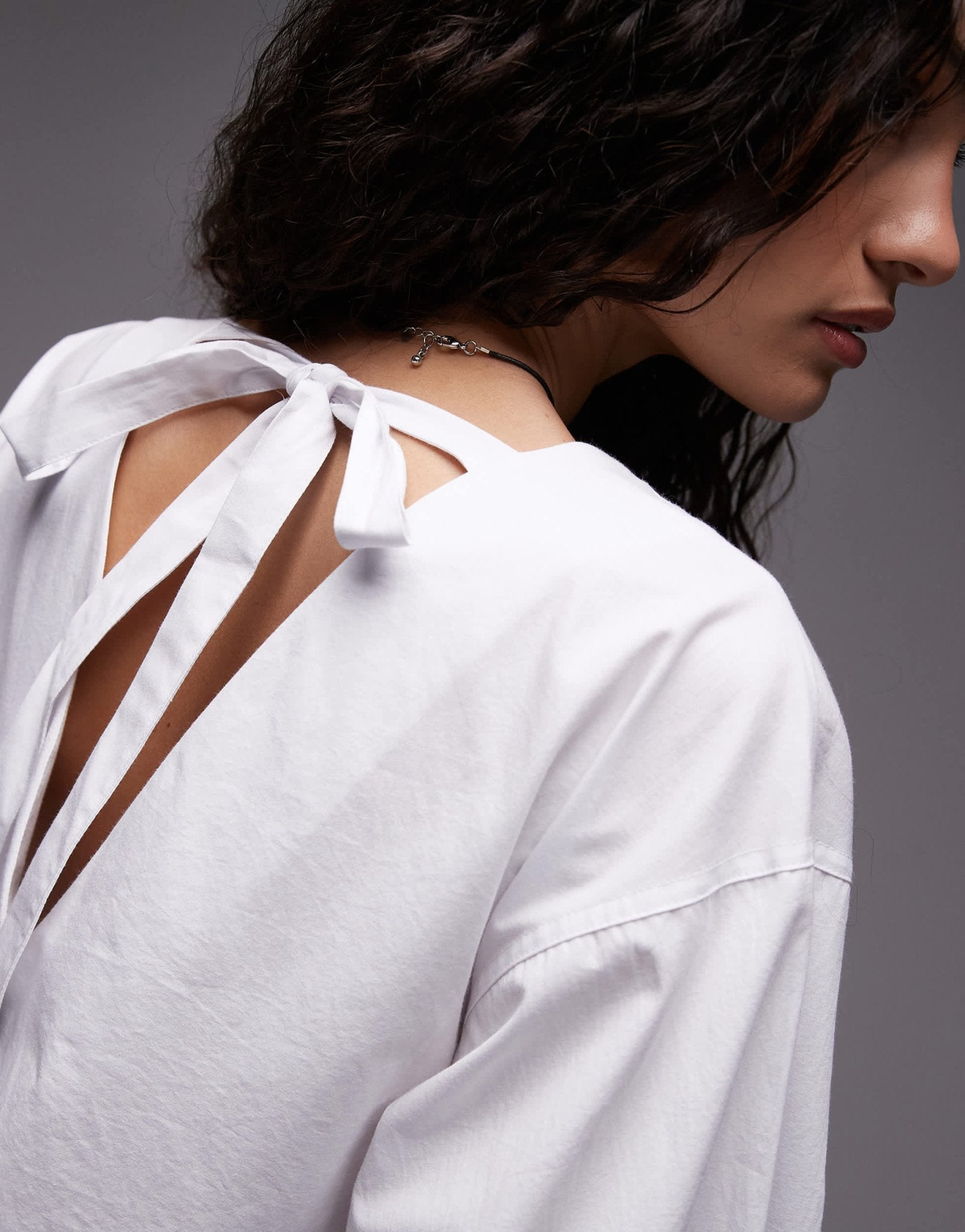 Topshop poplin babydoll mini dress in white - ASOS Sample Sale EU Store
