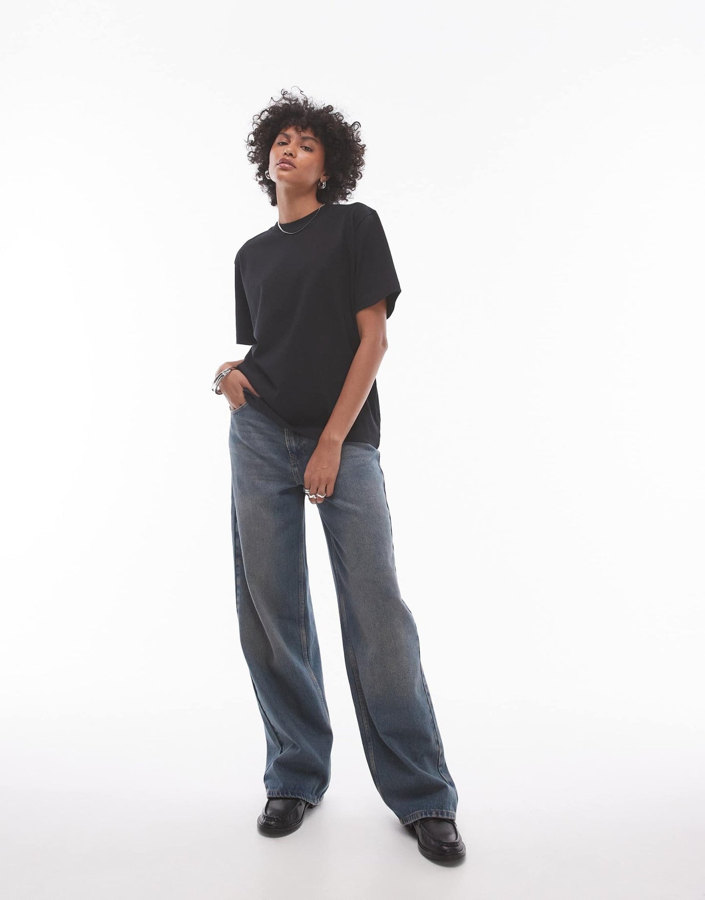 Topshop premium basic short sleeve tee in black - ASOS Sample Sale EU Store