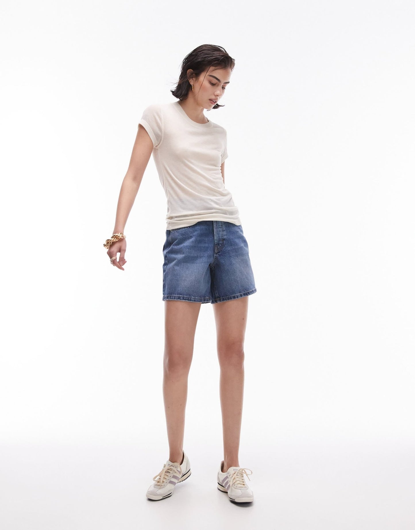 Topshop premium rib sheer longline tee in off white - ASOS Sample Sale EU Store