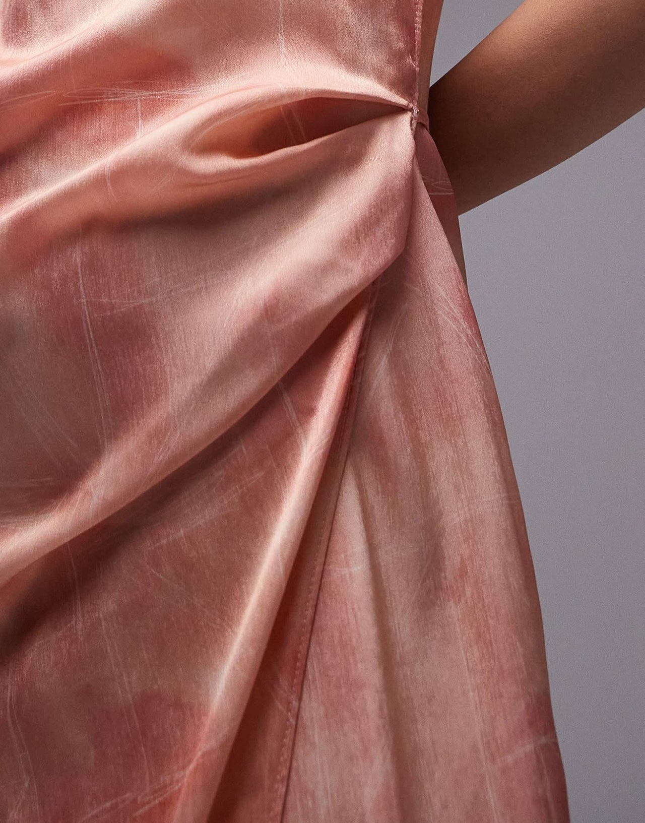 Topshop premium square neck wrap midi slip in dusty pink floral - ASOS Sample Sale EU Store