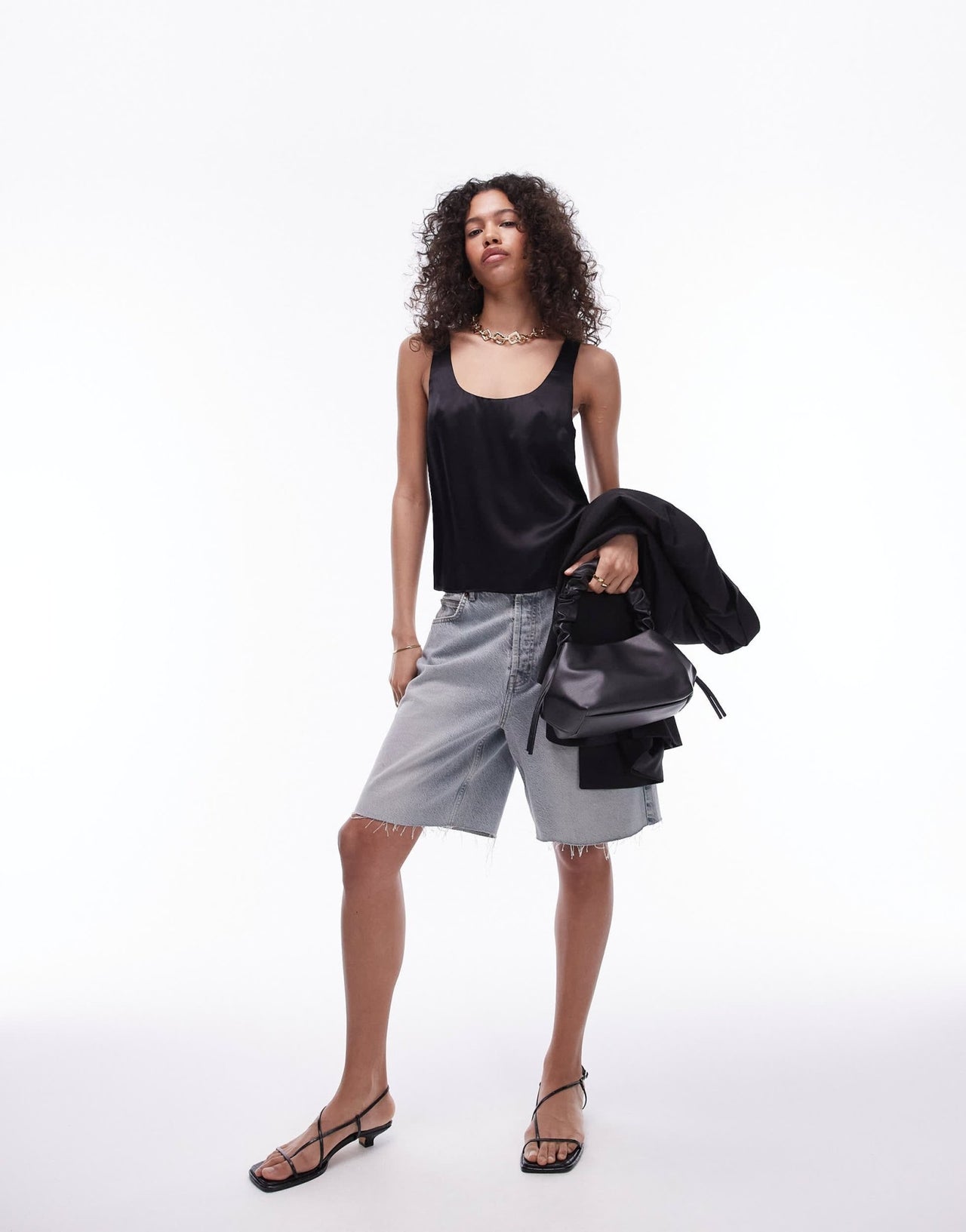Topshop scoop neck cami in black - ASOS Sample Sale EU Store