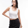 Topshop scoop neck crop vest  in white