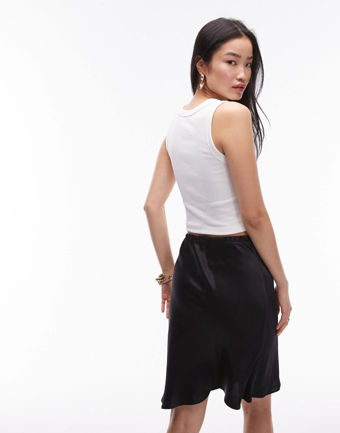 Topshop scoop neck crop vest in white - ASOS Sample Sale EU Store
