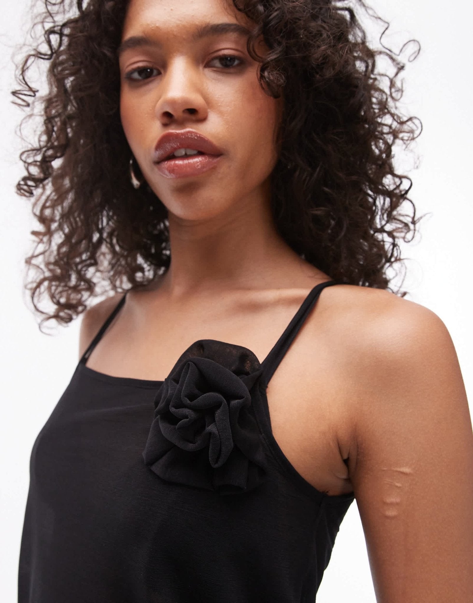 Topshop sheer corsage cami in black - ASOS Sample Sale EU Store
