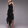 Topshop sheer midi slip dress in mono spot