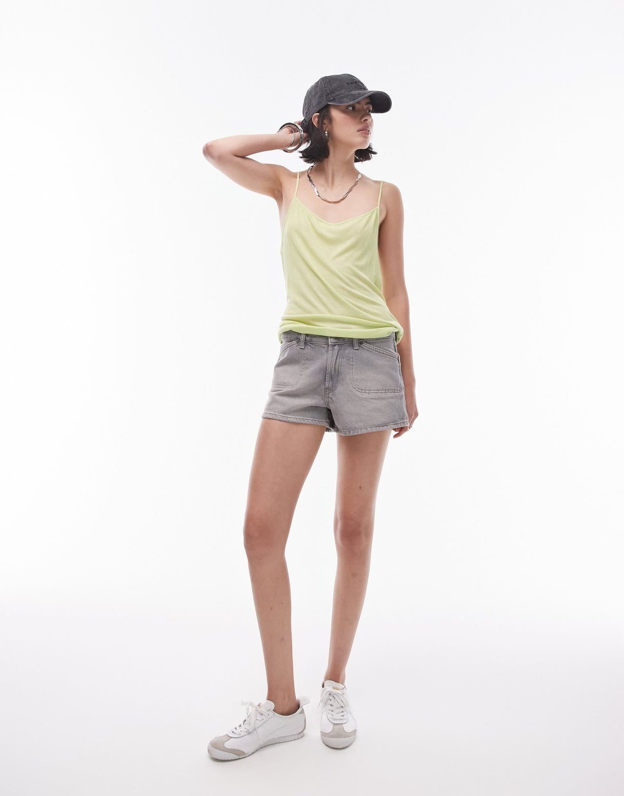 Topshop sheer rib cami in lime - ASOS Sample Sale EU Store