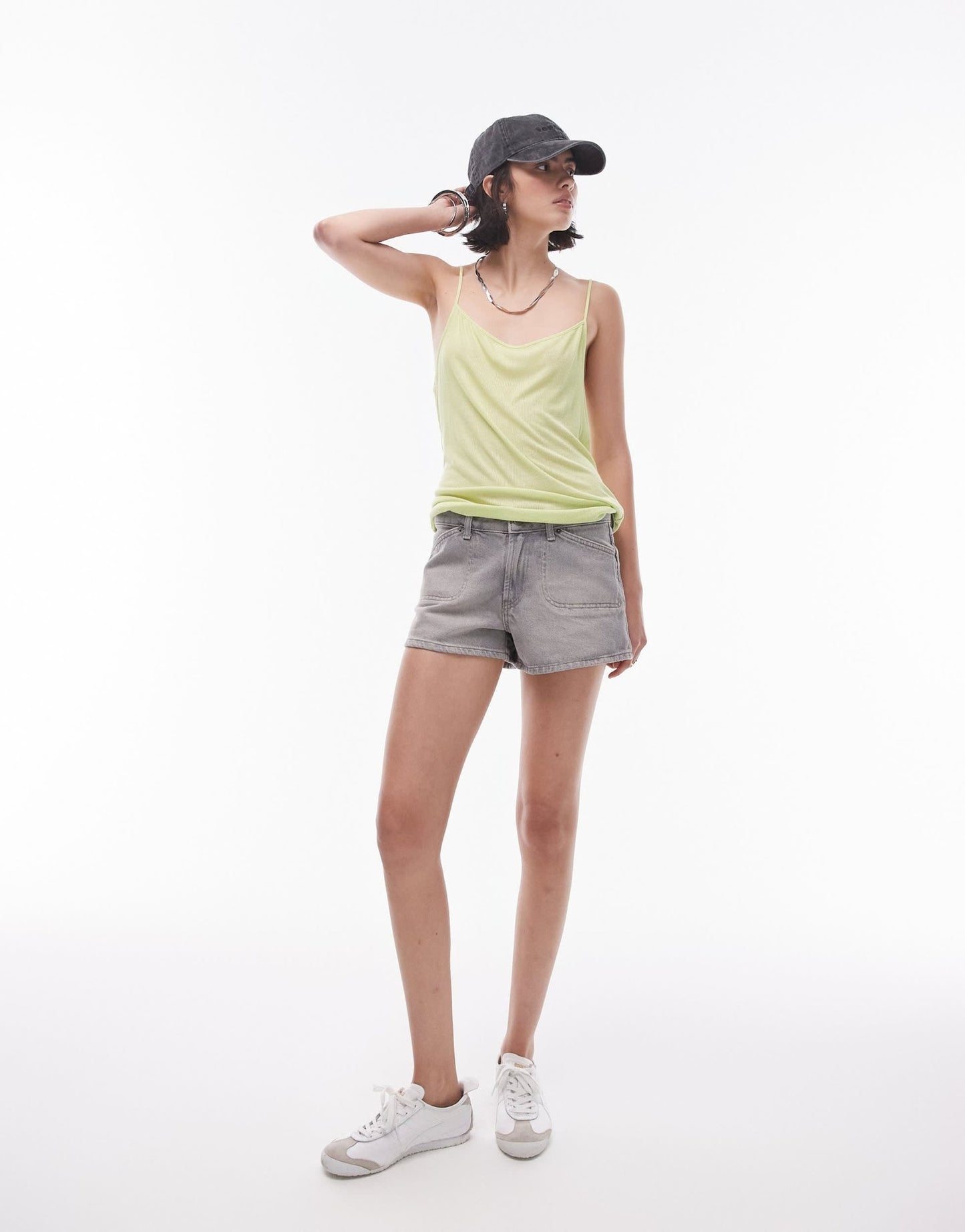 Topshop sheer rib cami in lime - ASOS Sample Sale EU Store