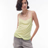 Topshop sheer rib cami in lime