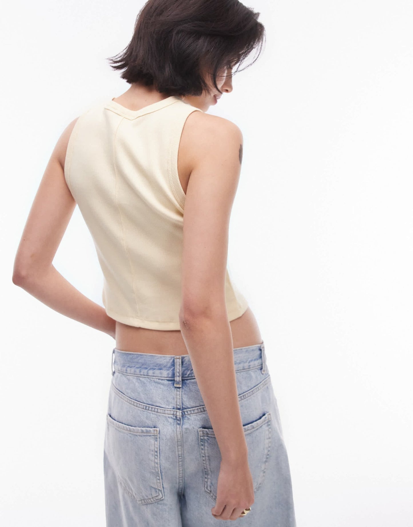 Topshop slim tank crop top in lemon - ASOS Sample Sale EU Store