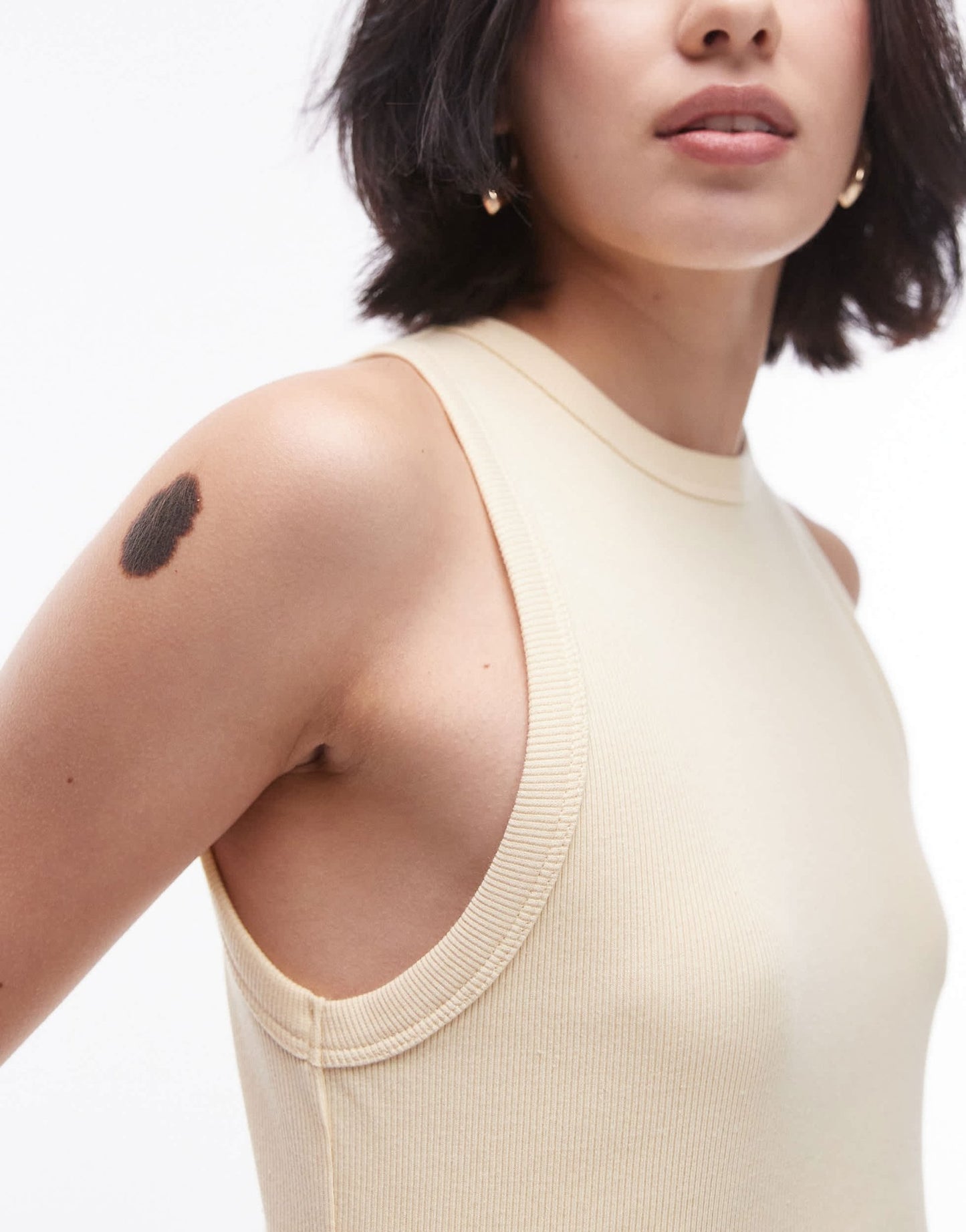 Topshop slim tank crop top in lemon - ASOS Sample Sale EU Store