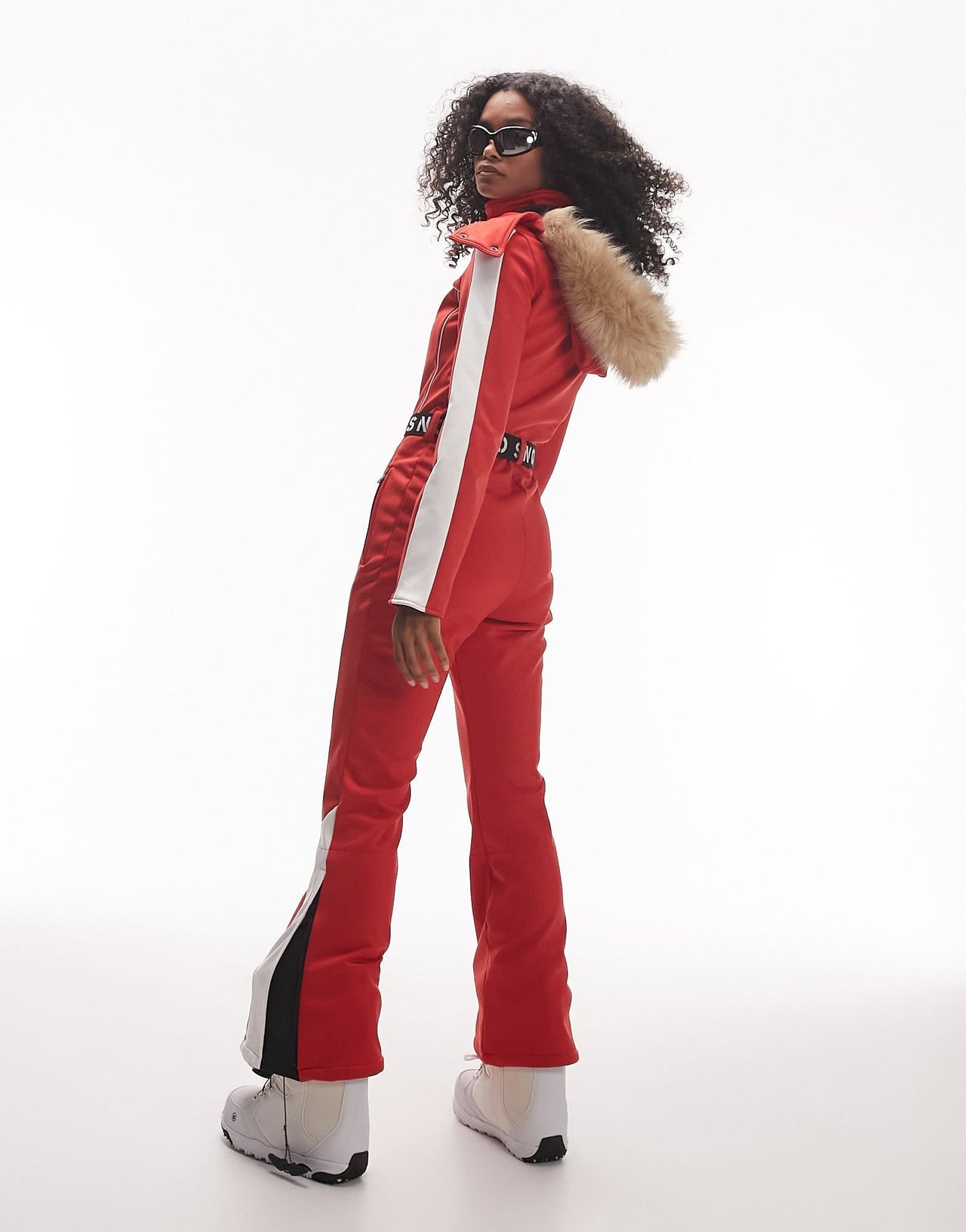 Topshop Sno ski suit with skinny flare in red - ASOS Sample Sale EU Store