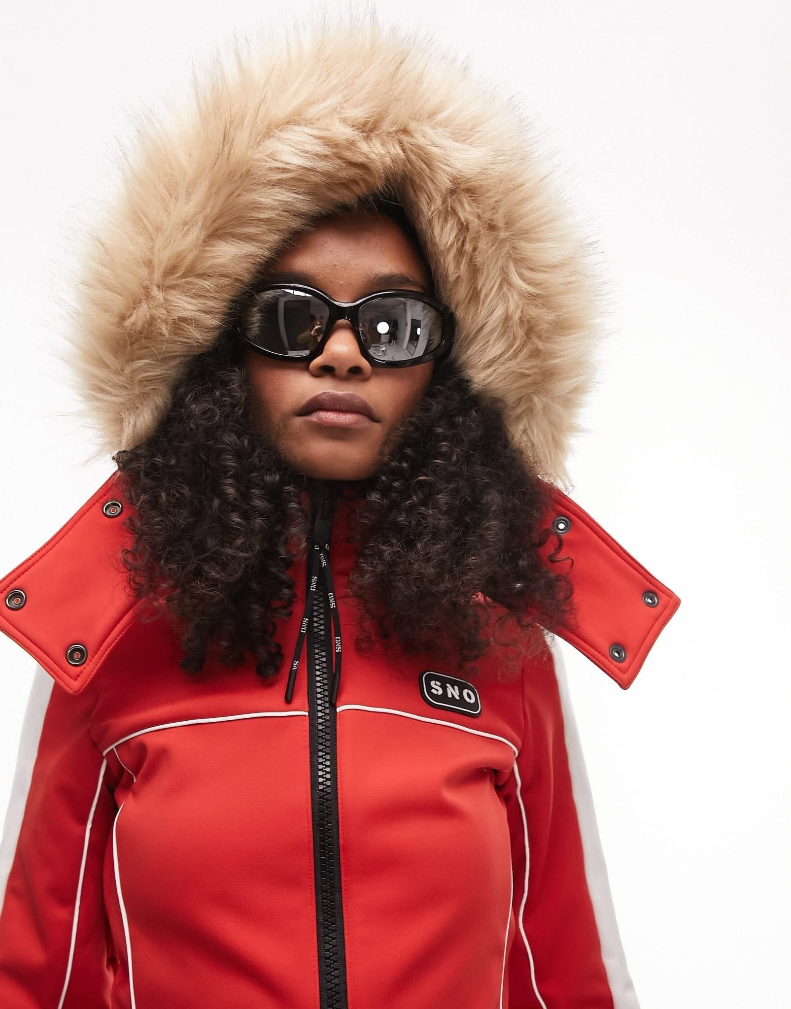 Topshop Sno ski suit with skinny flare in red - ASOS Sample Sale EU Store